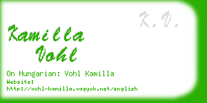 kamilla vohl business card